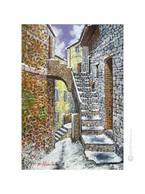 APERÇU DE MONTECCHIO Peinture acrylique moderne sur toile Made in Italy 