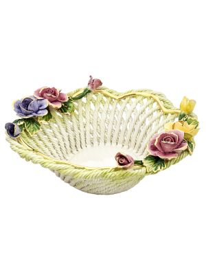 CENTRE DE TABLE ROSETO Créations Artistiques en Céramique Style Baroque Or 24 carats Fabriqué en Italie