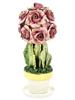 ROSE Céramique Créations Artistiques Style Baroque Or 24 carats Fabriqué en Italie
