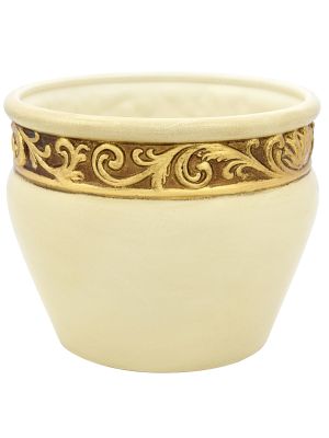 PORTE-POT EN OR Porte-plantes en céramique Créations Artistiques Feuille d'Or 24 carats Fabriqué en Italie