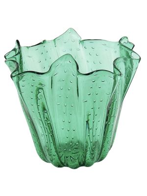 FAZZOLETTO BOLLE Vase en Verre de Murano Pièce Maîtresse Venise Fabriqué en Italie