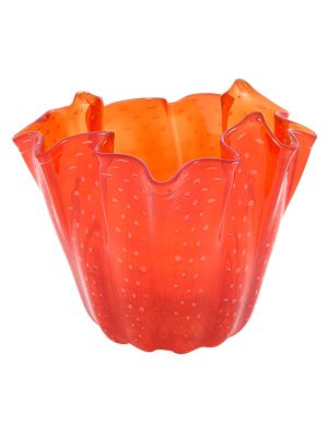 FAZZOLETTO BOLLE Vase en Verre de Murano Pièce Maîtresse Venise Fabriqué en Italie