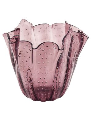 FAZZOLETTO BOLLE Vase en Verre de Murano Pièce Maîtresse Venise Fabriqué en Italie
