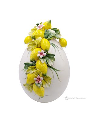 ŒUF DE CITRON – Décoration de centre de table, céramique fine de Capodimonte