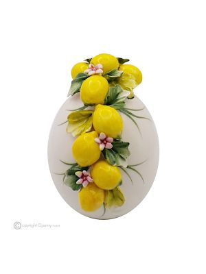ŒUF DE CITRON – Décoration de centre de table, céramique fine de Capodimonte