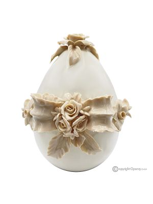 ŒUF NOISETTE – Centre de table en porcelaine fine de Capodimonte, fait main