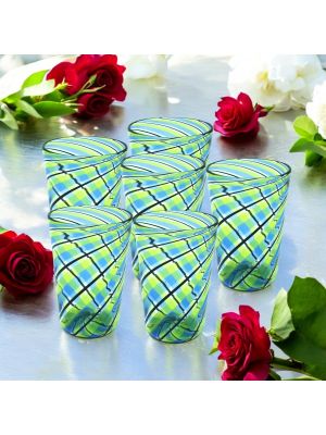 ACQUA CANNE Set de 6 verres tumbler en verre de Murano Fabriqué en Italie