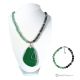 LAGON VERT - Collier et bracelet avec aventurine, jaspe, hématite et agate, fait main.