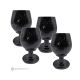 Lot de 4 verres en marbre noir Marquinia, authentique pierre naturelle non traitée uniquement pour l'eau, fait main.