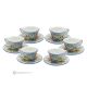 Ensemble de tasses et soucoupes à cappuccino en céramique authentique Castelli, fabriquées et peintes à la main.-6 ensembles