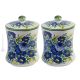 FIORACCIO POTS ensemble de 2 pots avec couvercle en authentique céramique Castelli artisanale Abruzzes Made in Italy