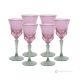 ADA Ensemble de 6 authentiques verres à liqueur à pied peints à la main en verre de qualité supérieure.-Rose
