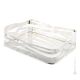 PANIER RECTANGULAIRE VAGUE Centre de table bol panier plaqué argent artisanat fait main Made in Italy