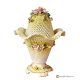 Lampe de table en céramique artistique fine, décorée de fleurs et de détails dorés, faite à la main