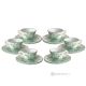 Ensemble de 6 tasses à café expresso avec soucoupes, en céramique artistique réalisée et peinte à la main.