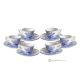 Ensemble de 6 tasses à café expresso avec soucoupes, authentique céramique Castelli, fabriquée et peinte à la main.