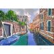 CANAL À VENISE Peinture acrylique moderne sur toile Made in Italy 