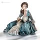 DAME - Statuette de dame romantique en porcelaine de Capodimonte, artisanat italien.