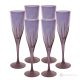DEBBY Ensemble de 6 flûtes authentiques peintes à la main en verre de qualité supérieure.