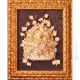 Cadre décoratif artistique en céramique de style baroque avec détails en or 24 carats, fabriqué en Italie