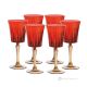 DOMINA Ensemble de 6 authentiques verres à vin à pied peints à la main en verre de qualité supérieure.