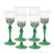 ADAGIO Ensemble de 6 authentiques verres à liqueur à pied peints à la main en verre de qualité supérieure.