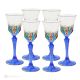 ADAGIO Ensemble de 6 authentiques verres à liqueur à pied peints à la main en verre de qualité supérieure.