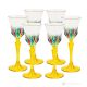 ADAGIO Ensemble de 6 authentiques verres à liqueur à pied peints à la main en verre de qualité supérieure.