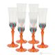 ADAGIO Ensemble de 6 flûtes authentiques peintes à la main en verre de qualité supérieure.