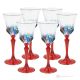 ADAGIO Ensemble de 6 authentiques verres à eau à pied peints à la main en verre de qualité supérieure.