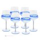 EGO Ensemble de 6 verres à pied authentiques peints à la main en verre de qualité supérieure.