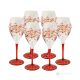 MONTECARLO Ensemble de 6 authentiques verres à vin à pied peints à la main en verre de qualité supérieure.