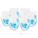 MONTECARLO Ensemble de 6 authentiques verres à eau modernes peints à la main en verre de qualité supérieure.