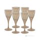 DEBBY Ensemble de 6 authentiques verres à liqueur à pied peints à la main en verre de qualité supérieure.