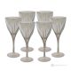 DEBBY Ensemble de 6 authentiques verres à eau à pied peints à la main en verre de qualité supérieure.