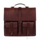 MASSEO Sacs de bureau porte-documents de travail à bandoulière sac à main professionnel pour homme en vrai cuir marron