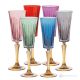 DOMINA Ensemble de 6 flûtes authentiques peintes à la main en verre de qualité supérieure.