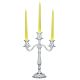 BOUGIE ANGLAISE Bougeoir 3 Flammes Bougeoir Plaqué Argent Fait Main Fabriqué en Italie