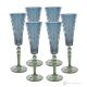 MISTRAL Ensemble de 6 flûtes authentiques peintes à la main en verre de qualité supérieure.