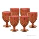 NOBLE Ensemble de 6 verres à eau authentiques peints à la main en verre de qualité supérieure.