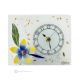 GIGLIO - Horloge de table en verre transparent à la feuille d'or 24 carats, design floral, fait main