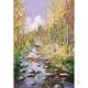 PROMENADE DANS LES BOIS Peinture acrylique moderne sur toile Made in Italy 