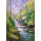 PROMENADE DANS LES BOIS Peinture acrylique moderne sur toile Made in Italy 