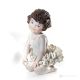 PLAISIRE - Capodimonte, figure de danseuse, statuette en porcelaine fine.