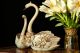 Décoration de table artistique en céramique de style baroque CIGNI avec détails en or 24 carats Fabriqué en Italie