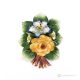 ORCHIDÉES ROSE - Branche fleurie pour mur, porcelaine fine de Capodimonte, faite à la main