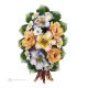 ORCHIDÉES ROSE - Branche fleurie pour mur, porcelaine fine de Capodimonte, motif floral